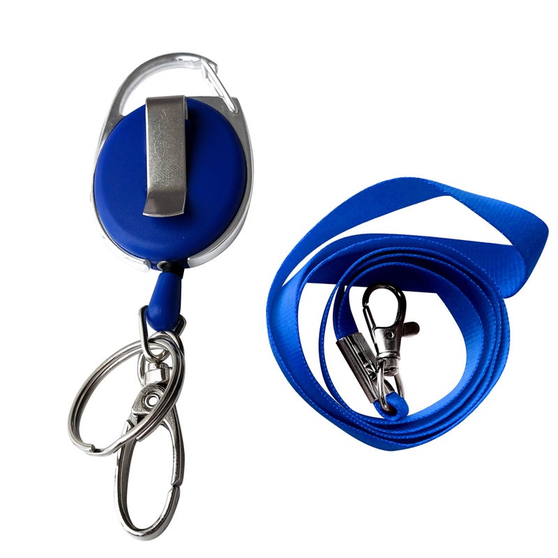 HoAoOo Retractable Badge Reel with Claw Clasp and Clip for Id Card Holders (Blue) - Image 4
